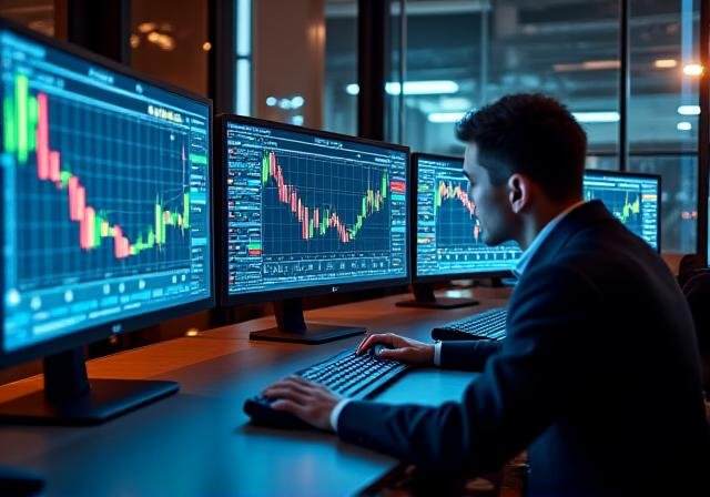 Professional trading dashboard with multi-timeframe charts and data analytics